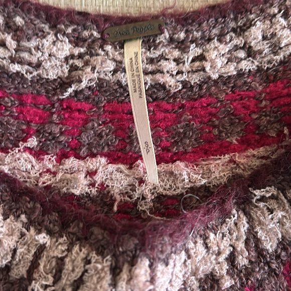 FREE PEOPLE Baltic Fair Isle Sweater - Berry - Sz. S - Picture 3 of 3